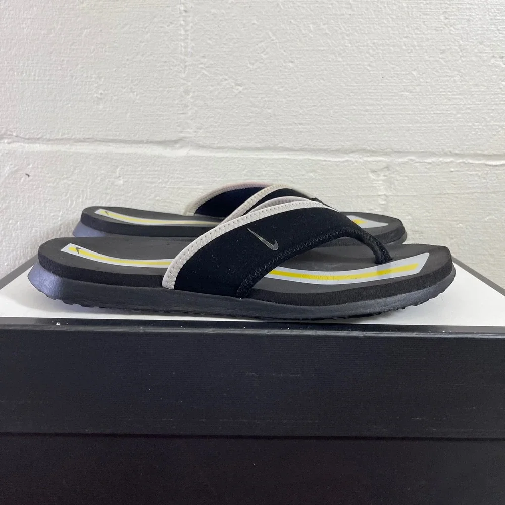 Nike Celso Black Grey Yellow Thong Sandals Flip Flops Slip On Men's 8 US/7 UK